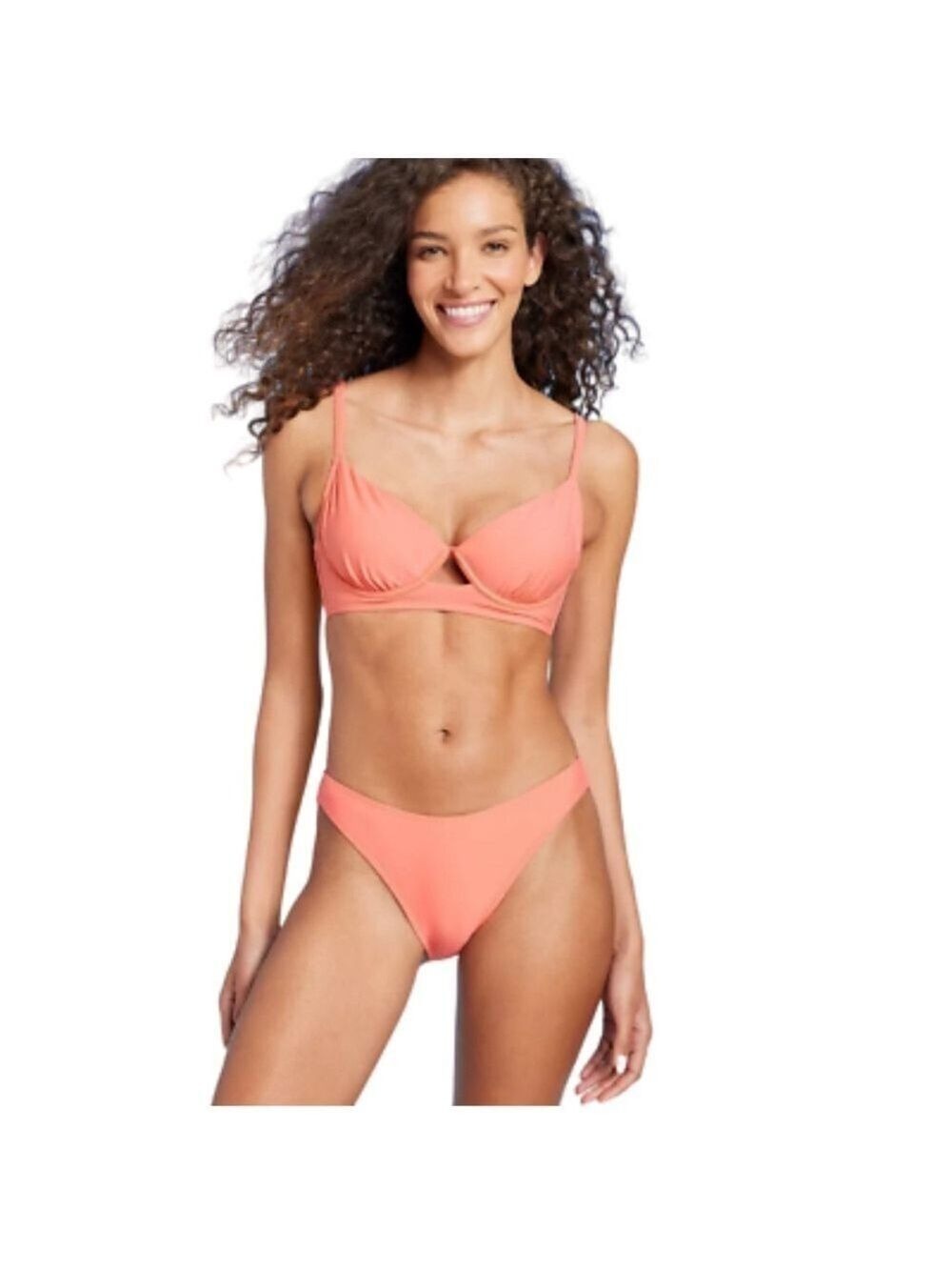 Shade & Shore Orange nwt full coverage Bikini Set 36 DD XL bottoms